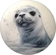 [VTCTOASY] Button Pins Badge 2.4 inch Cute Round Badge Pins Buttons Badges Personalized Name Tag Harp Seal Painting Badge Pinback Button Badges Fashion Pins Set for Men Women Backpack Office