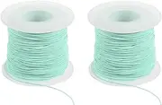 uxcell Elastic String for Bracelet 164 Ft/50 Meter Length 0.8 mm Dia, 2 Roll Sturdy Stretchy String Cord for Jewelry Making Necklace Beading Craft DIY, Lake Green