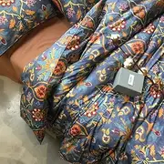 Eikei Home Damask Medallion Luxury Duvet Quilt Cover Boho Paisley Print Bedding Set 400 Thread Count Egyptian Cotton Sateen Vibrant Bohemian Pattern (Spanish Tile, Super King)