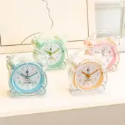 Portable Transparent Alarm Clock Bedside Silent Luminous Alarm Clock Children