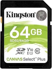 Kingston Canvas Select Plus 64GB 100MB/s Read SD Memory Card