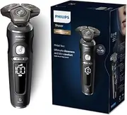 Philips Shaver Series 9000 Prestige Wet & Dry Electric Shaver with SkinIQ Technology, NanoTech Dual Precision Blades, Hydro SkinGlide Coating and Ultraflex Suspension System, Black, SP9830/26