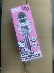 Hello Kitty Bluetooth Karaoke Microphone Wireless Speaker USB Charging Pink