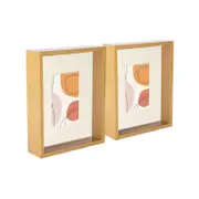 Nicola Spring 3D Deep Box Photo Frames - 8 x 10" with 4 x 6" Mount - Light Wood - Pack of 5
