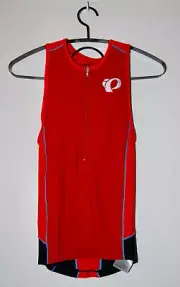 NWT Pearl Izumi Men's Red Elite Pursuit Tri Singlet Zip Front Tank Top sz XS