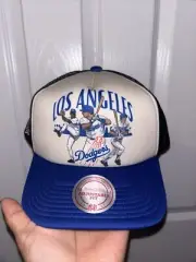 MITCHELL & NESS Los Angeles Dodgers Snapback Trucker Hat 60 Year Side Patch Cap