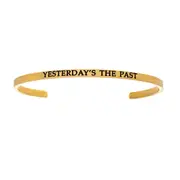 Intuitions Stainless Steel YESTERDAY'S THE PAST Diamond Accent Cuff Bangle Bracelet, 7"
