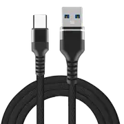 Super Fast Charging 1M Nylon Type-C Micro USB Data Cable Cord for Samsung S10+ S7 S6 HUAWEI P30Pro Xiaomi Redmi Note8 BLACK COLOR