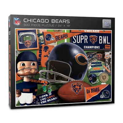 NFL Chicago Bears Retro Puzzle Jigsaw Puzzle Football 500 Pieces Pcs