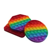 6Pc Funny Rainbow Push Pop Bubble Fidget Toy Pop It Game Assorted
