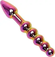 Glass Dildo Iridescent Crystal Double Ended G Spot Anal Plug Beads Wand Dong Thread Thruster Butt Plug Mirror Adult Sex Toy
