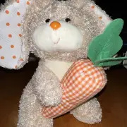 Ty Beanie Buddy VEGGIES RABBIT Plush Bunny Beige Orange Carrot Stuffed Baby 2005