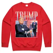 Donald Trump Homage Jumper Sweater Sweatshirt US President Icon 2024 Election Vote Republican CrewneckHoodie