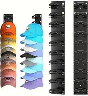 [AIMALL] Wall-Mounted Baseball Cap Storage Rack Holds 16 Hats Multi-Layer Hat Holder 13.98 x 2.36 Inch Compact Hat Display for Door Closet and Bedroom