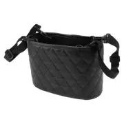 Car Trash Can Hanging Car Front Rear Seats Faux Leather Trash Bin Black 1 Pcs