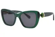 Swarovski SK6018 104587 Sunglasses Women's Transparent Dark Green/Dark Grey 52mm