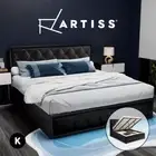 Artiss Bed Frame King Size Gas Lift Blace