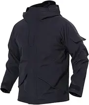[OCANXUE] Men’s Waterproof Camo Tactical Jacket Soft Shell Jacket Fleece Lined Winter Jackets Windproof Outdoor Hooded Coat
