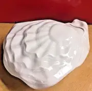 Chamart Limoges Large Clam Shell Unhinged Trinket Box White Color Keepsake