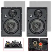 Pair 200W 3-Way 8" In Wall Ceiling Stereo Audio Speaker Sound System Home Cinema