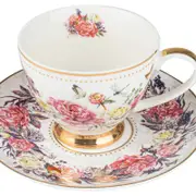 Roses & Butterflies Floral Decorative Teacup & Saucer Set 200ml