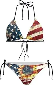 [AFPANQZ] Women's Bikini Sets Push Up Triangle Bikini Swimsuit Low Waist Bottom Tankini 2pcs Athletic Tank Top