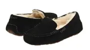 NIB UGG Women's Ansley Suede and Sheepskin Slippers in Black