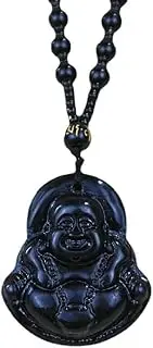 [tenghong2021] Buddha Beads Chain Necklace Obsidian Stone Black White Imitate Jade Buddhism Jewelry Prorection for Women Men Protect Lucky Necklace