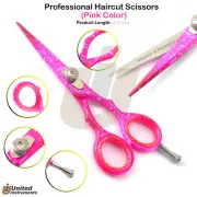 Pink Colour Beauty Scissors Barber Shears 4.5'' Beard Mustache Hair Cutting Tool