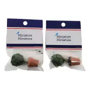 Fairy Garden Topiaries (Artificial) Pair Sparrow Innovations - Approx 2"X 7/8"