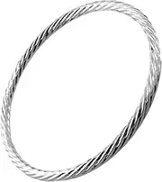 [Generic] Bangle Real 925 Sterling Silver Filled Solid Twist Bracelet Ladies Small Sz 60mm