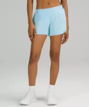 NWT LULULEMON Blue Chill Low Rise Lined 4" Hotty Hot Shorts sz4