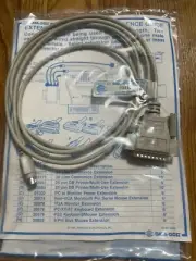 6ft 8-Pin Mini-DIN Male to 25-Pin DB Male Mac+ SE II Hayes Modem Apple Cable