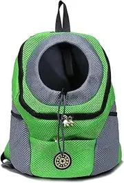 WSZFMDDKJ Pet Backpack, Outdoor Portable Travel Breathable Chest Bag, Pet Supplies, Small Dog Backpack Strap, Pet Travel Strap(Color:Green,Size:Medium)