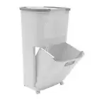 YIYIBYUS Laundry Hamper Cart 29.1" x 12.2" Square Collapsible Plastic Off-white
