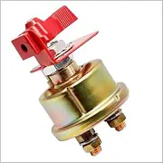 Tuperoymse Universal Forklift Excavator-Marine Battery Disconnect Switch Battery Isolator Disconnect Switch Power Cut Off Battery Switch Metal Knob with Lock Bracket