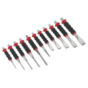 Sheathed Punch & Chisel Set 11pc - Sealey AK9135 New