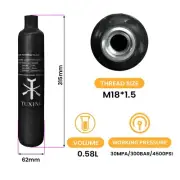 TUXING 4500Psi 35Ci/0.58L Pcp Carbon Fiber Tank,High Pressure Composite Cylinder