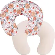 Winmany 2 Pack Newborn Nursing Pillow Covers Baby Feeding Pillow Cover Removable Breastfeeding Pillow Cover for Boys Girls 22.5 x 18 (Yellow Flower + Beige)