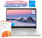 HP Laptop Computer 14 HD 4-Core Intel Pentium Upto16GB RAM 1TB SSD WinPro MS 365