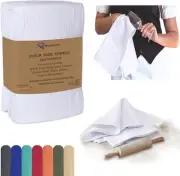 RUVANTI Flour Sack Towels 12 Pack 28 x 28 Inches, Ring Spun 12 Pack, White