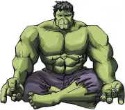 Meditating Incredible Hulk Iron On Transfer - T-Shirt + Light & Dark Fabrics #3