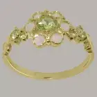 Solid 10k Yellow Gold Natural Peridot & Opal Womens Ring - Sizes 4 to 12