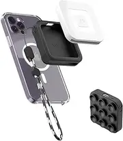 Silicone Suction Reader Case Cover,Reader Suction Cup Holder Compatiable with Square Reader for Contactless and Chip (2nd Generation),Protective Cover for Square Reader with Lanyard (Black)