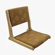 Generic Foldable Meditation Floor Chair with Back Support Portable Japanese Style Tatami Furniture Legless Zaisu Chair for Bay Window (E-Brown Cushion)