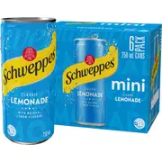 Schweppes Lemonade Mini Cans 250mL x 6 pack