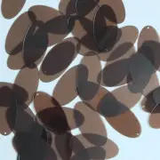 Oval Sequin 1.5" Chocolate Brown Transparent Glossy Matte Reversible Paillettes
