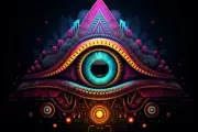 Third Eye Chakra UV tapestry, Blacklight Reactive, Psychedelic Wall Hanging