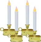 4 Pack Window Candles with Sensor Dusk to Dawn, Christmas Window Candles Battery