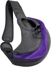 BUGUUYO Small Animal Carrier Bag Pet Carrying Shoulder Bag Polyester Cross-Body Single Shoulder Pet Supplies Size l Purple Fashion Grid Pattern
